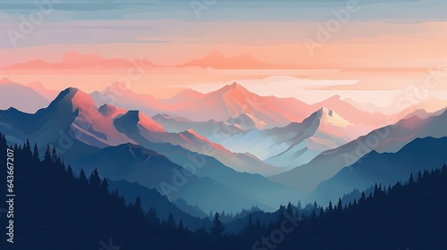 Generate a photography of sunrise over the mountains © Dara