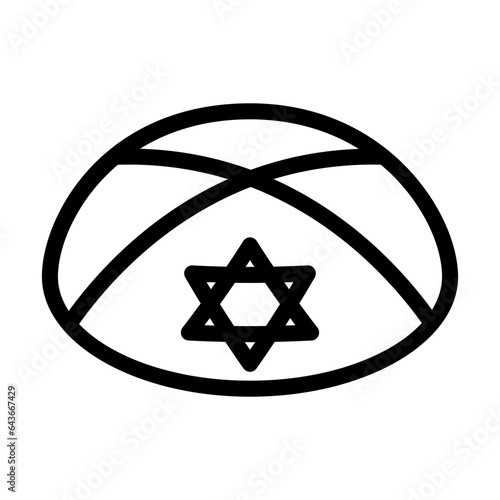 kippah yarmulke jewish line icon vector. kippah yarmulke jewish sign. isolated contour symbol black illustration
