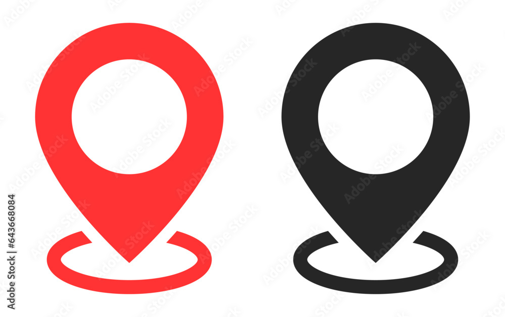 Map pin location icons. Modern map markers. Map pin place marker