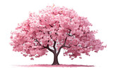 Good looking Cherry Blossom Tree Isolated on Transparent PNG Background, rendering. Generative AI