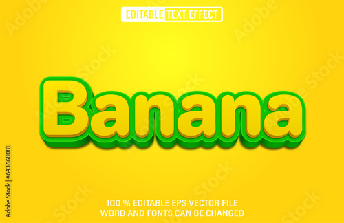 Banana editable text effect 3d style template