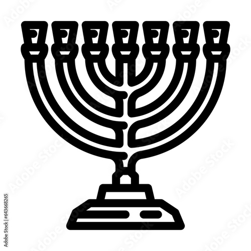 menorah jewish line icon vector. menorah jewish sign. isolated contour symbol black illustration