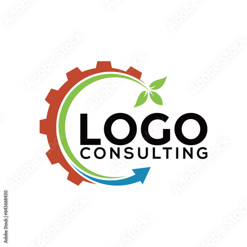 Nature technology logo, leaf and gear machine vector, Agriculture logo template icon, Green Eco Tech Logo Template Design Vector, Nature Industry
