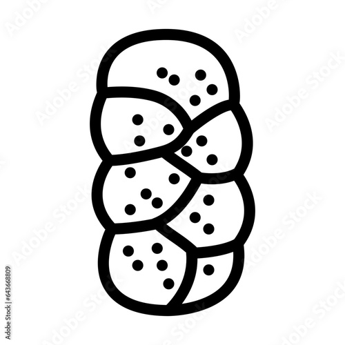 challah bread jewish line icon vector. challah bread jewish sign. isolated contour symbol black illustration