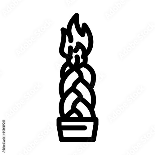 havdalah candle jewish line icon vector. havdalah candle jewish sign. isolated contour symbol black illustration