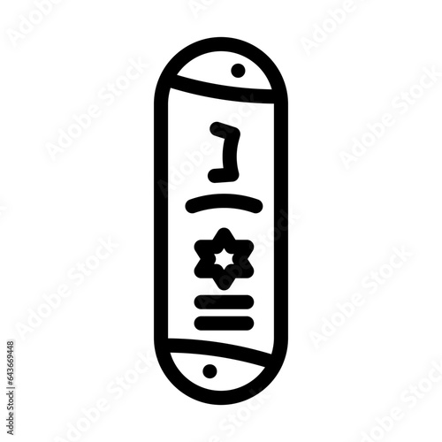 mezuzah doorpost line icon vector. mezuzah doorpost sign. isolated contour symbol black illustration