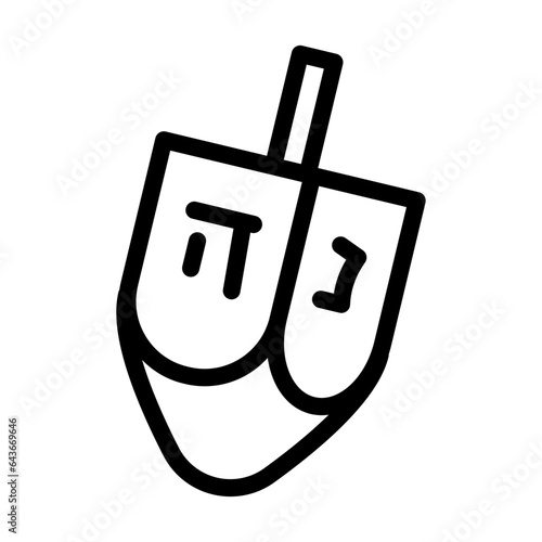 hanukkah dreidel jewish line icon vector. hanukkah dreidel jewish sign. isolated contour symbol black illustration
