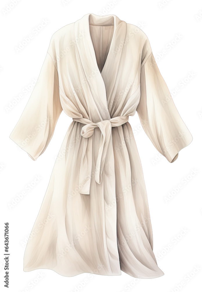 Watercolor bathrobe isolated.