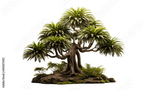 Handsome Monkey Puzzle Tree Isolated on Transparent PNG Background  rendering. Generative AI