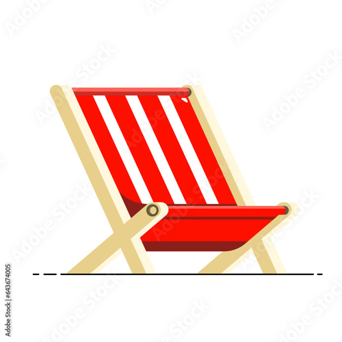 Beach chair on isolated background, Vector illustration.
