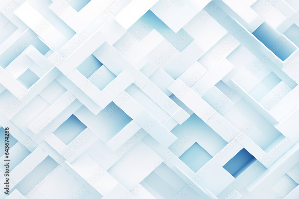 Geometric pattern, mosaic, square, architecture wallpaper on white background with blue tones Geometric pattern, mosaic, square, architecture wallpaper on white background with blue tones