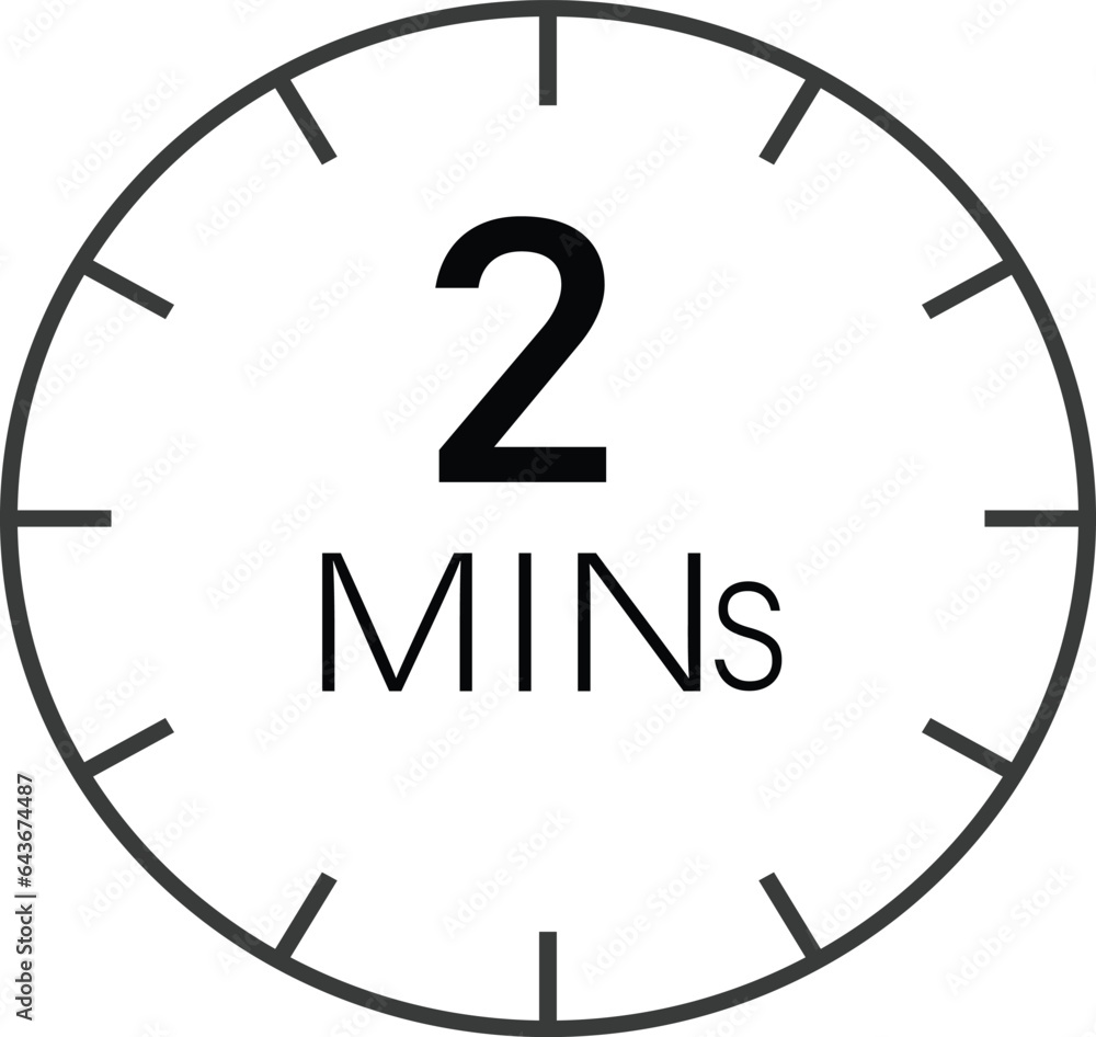 2 minutes clock timer sign vector design suitable for many uses Stock Vector Adobe Stock