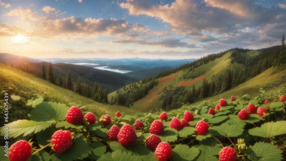 A strawberry in the top of mountain