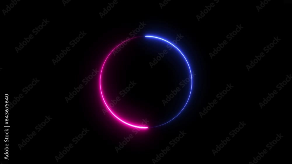 Abstract beautiful blue purple neon light loading circle on the black background 4k animation Abstract beautiful blue purple neon light loading circle on the black background 4k animation