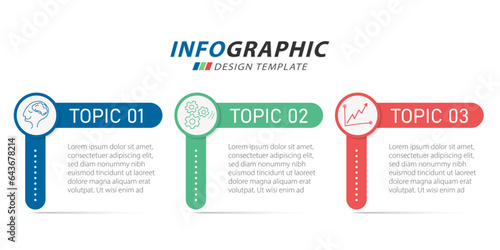 Timeline Creator infographic template. 3 Step timeline journey, calendar Flat simple infographics design template. presentation graph. Business concept with 3 options, vector illustration.