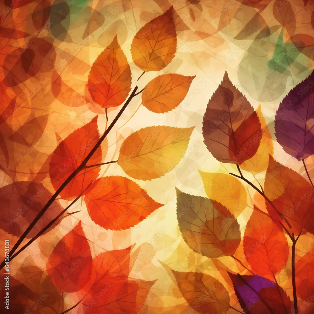 Autumn leaves texture background, Generative AI