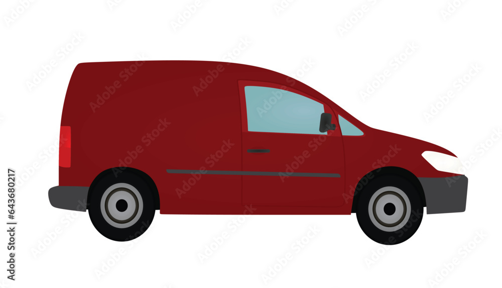 Red  mini van. vector illustration