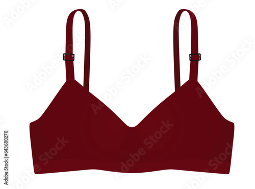 Red  woman bra. vector illustration