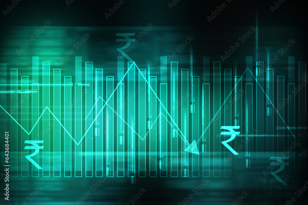 2D illustration Rupee currency sign 2D illustration Rupee currency sign
