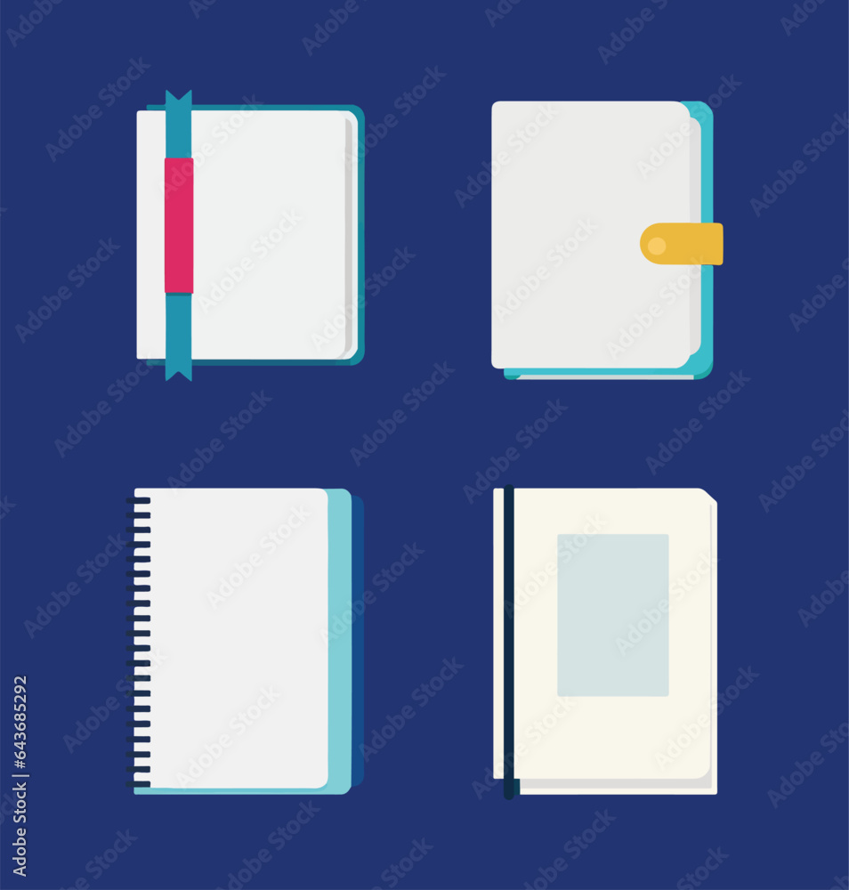 Book, notepad, pen, paper and notebook icons Book, notepad, pen, paper and notebook icons