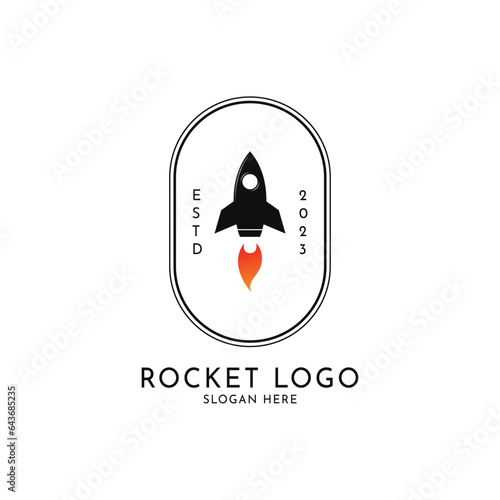 Rocket logo design creative idea vintage retro style