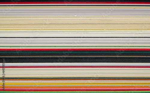 Sheets of colored paper, close view