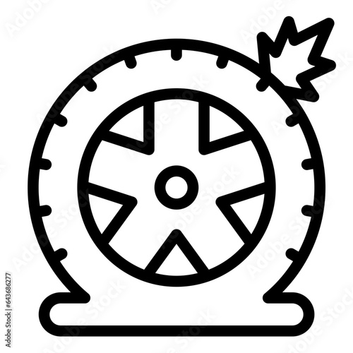 Wheel Flat Tire outline icon