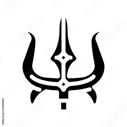 durga trident trishul glyph icon vector. durga trident trishul sign. isolated symbol illustration