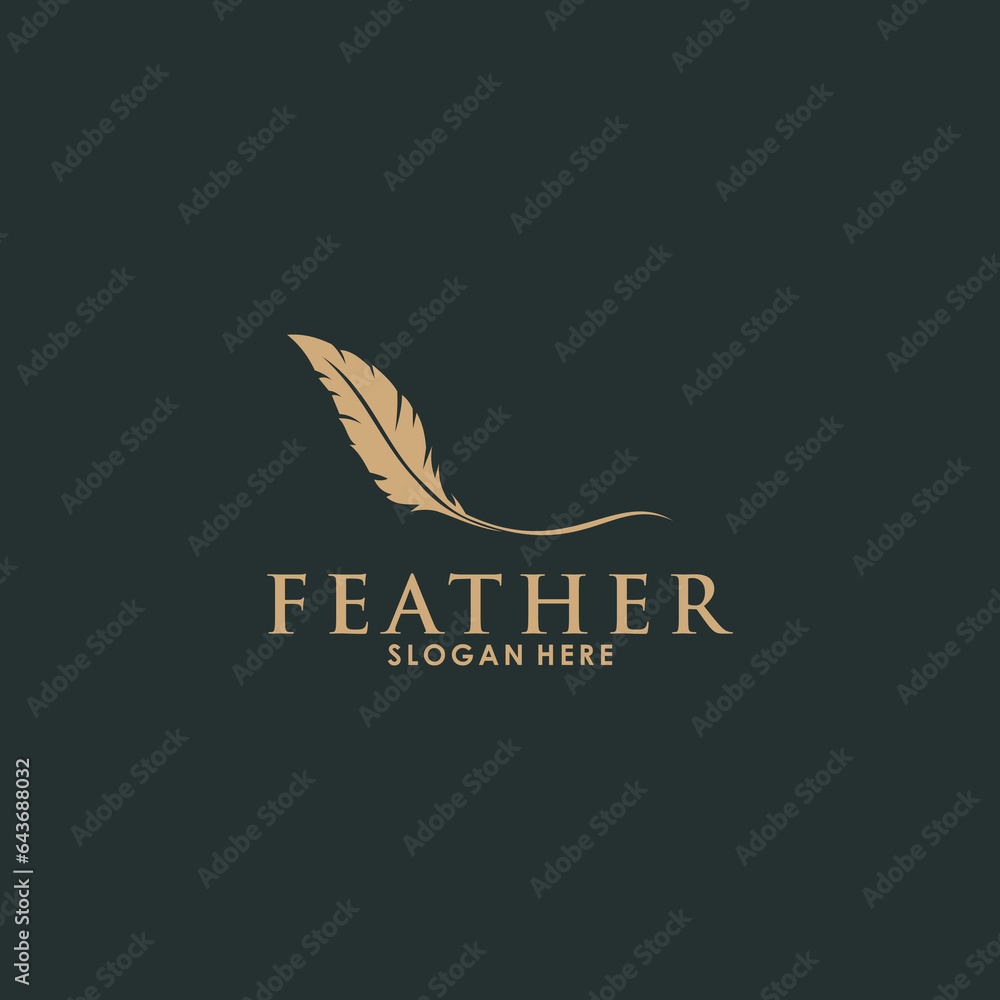 feather logo template vector icon, creative feather logo design feather logo template vector icon, creative feather logo design