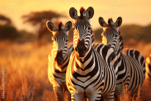 Image of a zebra herd in the African wilderness