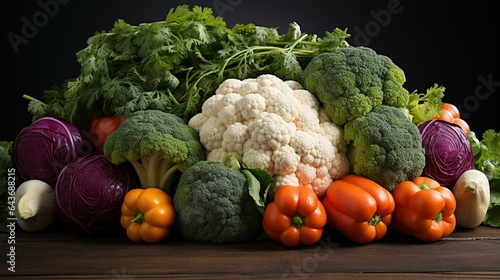 fresh vegetable isolated with black background © joni