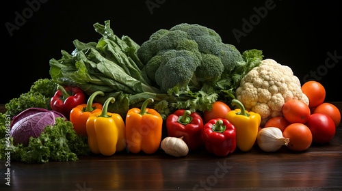 fresh vegetable isolated with black background