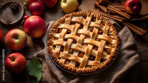 Bird's-eye view of apple  pie 