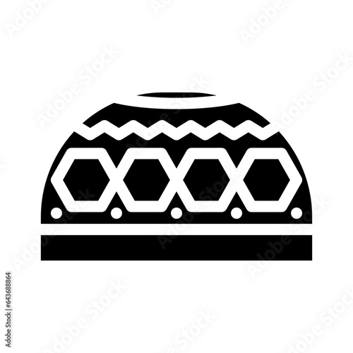 muslim prayer cap kufi glyph icon vector. muslim prayer cap kufi sign. isolated symbol illustration