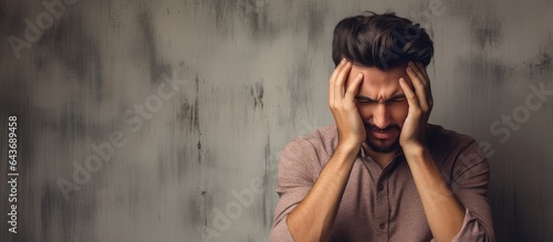 Sad frustrated young man hi...
