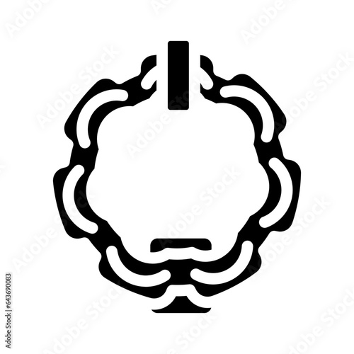 islamic door knocker glyph icon vector. islamic door knocker sign. isolated symbol illustration