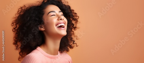 Excited young woman calling...