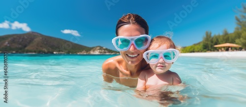 Mother and baby girl enjoy ...