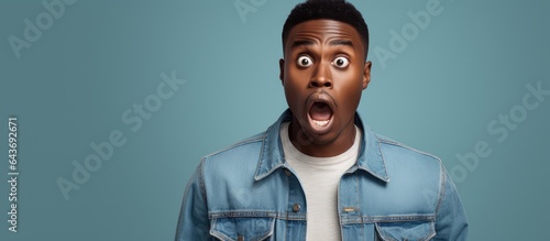 African man in denim jacket...