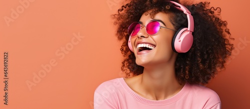 Latin female music lover wi...