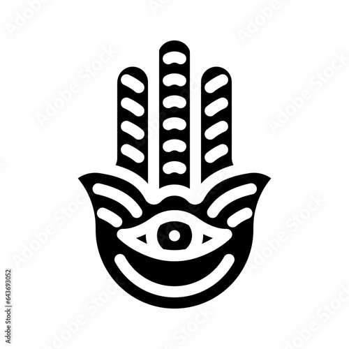 hamsa hand jewish glyph icon vector. hamsa hand jewish sign. isolated symbol illustration