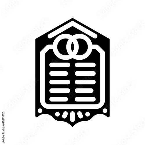 ketubah marriage contract glyph icon vector. ketubah marriage contract sign. isolated symbol illustration