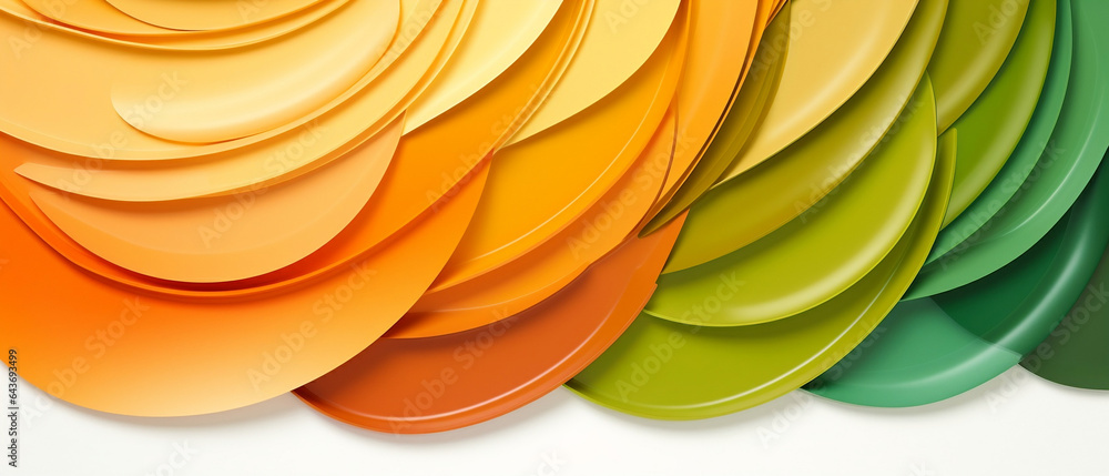 Abstrakcyjne tło - kolorowa farba olejna nakładana szpachlą na płótnie w warstwy. Kolor zielony i pomarańczowy - letnie odcienie, probnik. - obrazy, fototapety, plakaty 