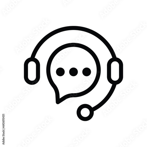 minimal editable stroke hotline icon. flat linear change line thickness simple operator logotype graphic unique design isolated on white. concept of client network for ecommerce and user consultation