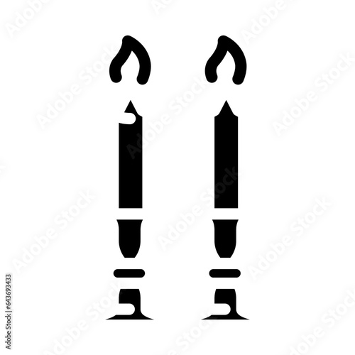 shabbat candles jewish glyph icon vector. shabbat candles jewish sign. isolated symbol illustration