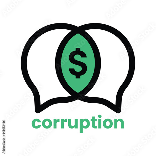 thin line simple corruption logo. linear flat style trend modern secret treaty logotype graphic art design isolated on white. concept of discussion of bribery by criminals or anticorruption message