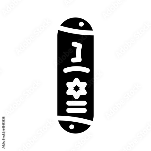 mezuzah doorpost glyph icon vector. mezuzah doorpost sign. isolated symbol illustration