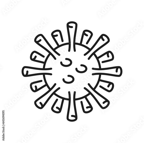Chicken pox virus isolated outline icon. Vector measles bacteria, smallpox or chickenpox infection virus, allergy disease