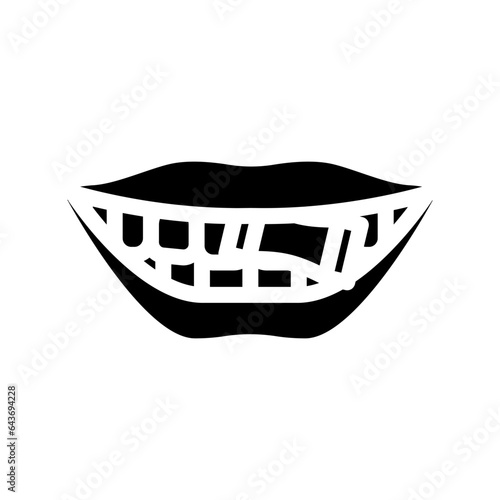 snus nicotine mouth glyph icon vector. snus nicotine mouth sign. isolated symbol illustration
