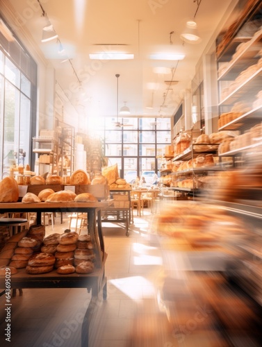 Blurred Bakery Interior Defocused Background